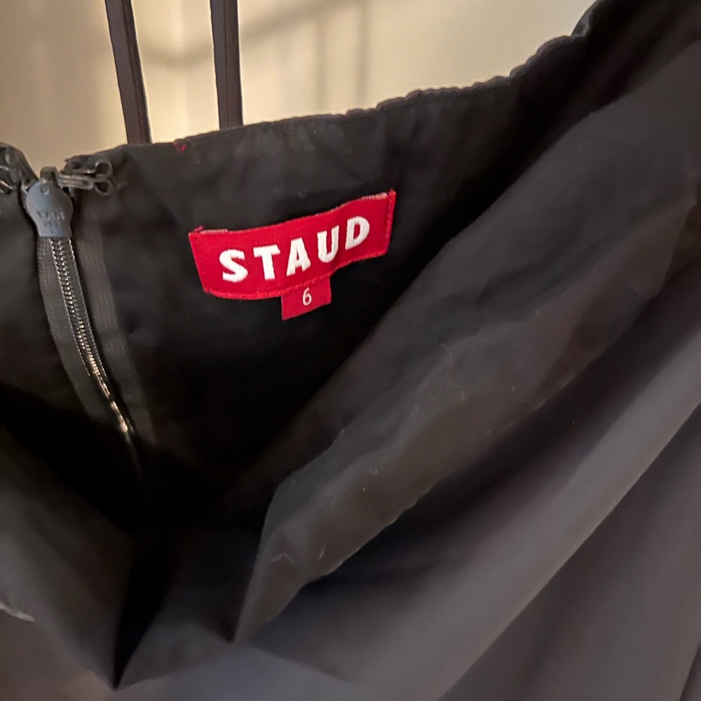 STAUD Black Mini Dress with Red Label